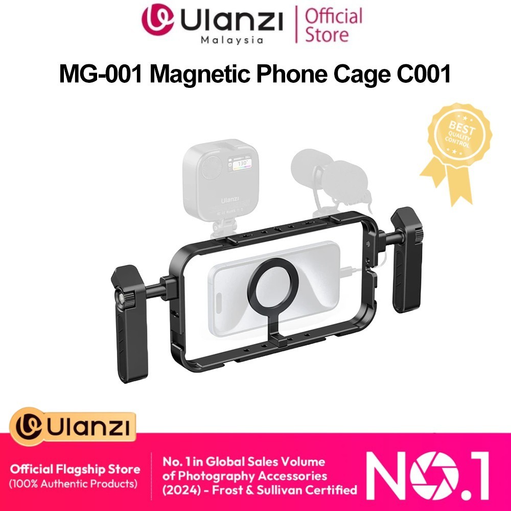 ULANZI MG-001 Magnetic Phone Cage Grip Aluminium Smartphone Video Rig ...