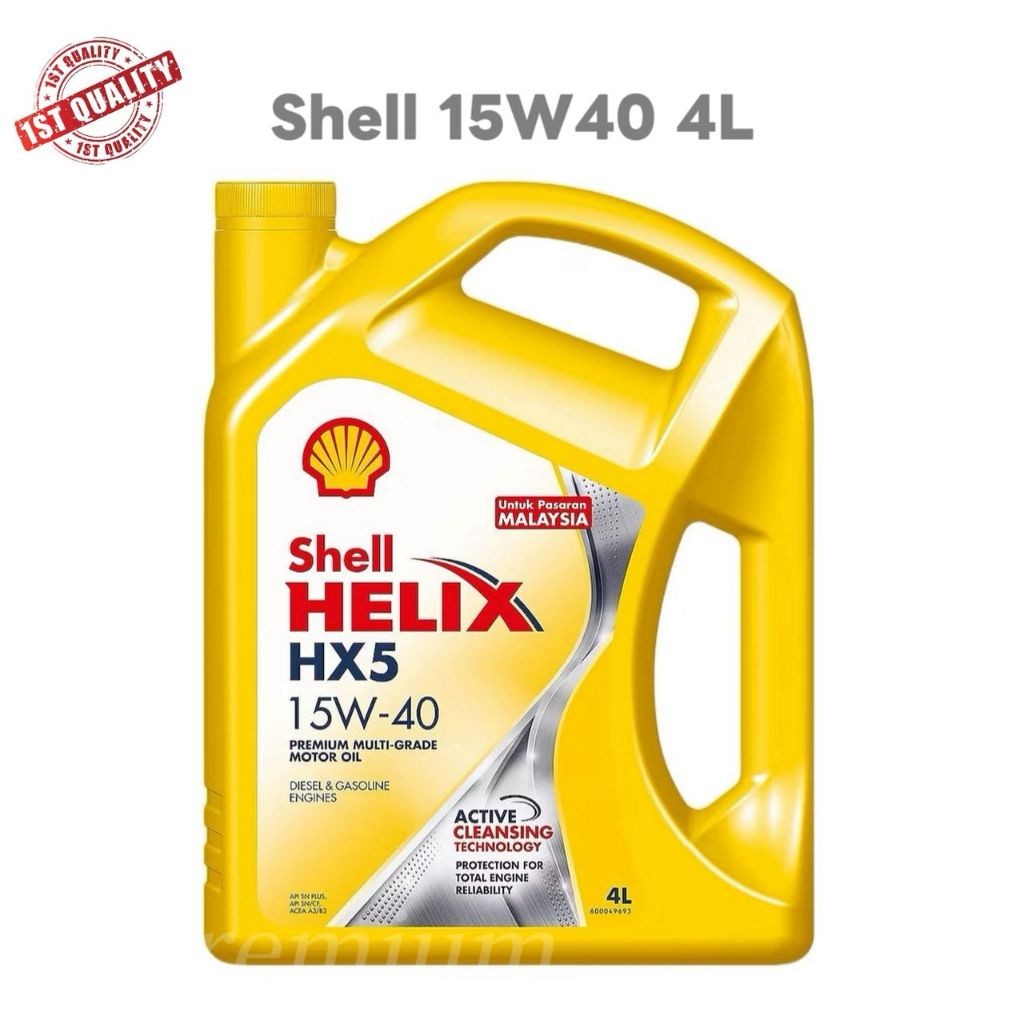Shell Helix HX5 15W40 Mineral Engine Oil (4Liter) For Proton, Perodua ...