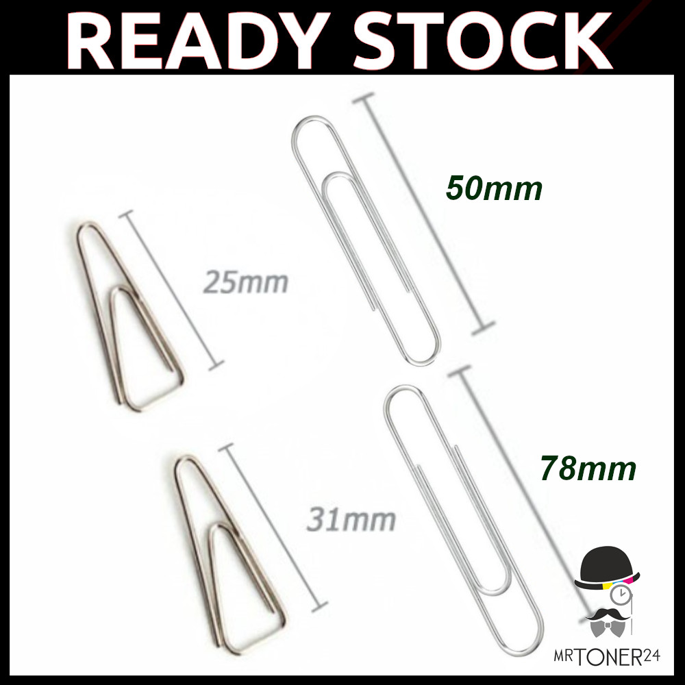 Paperclip Triangle Paper Clip 25mm / 31mm Jumbo Clip 50mm / 78mm (Klip ...
