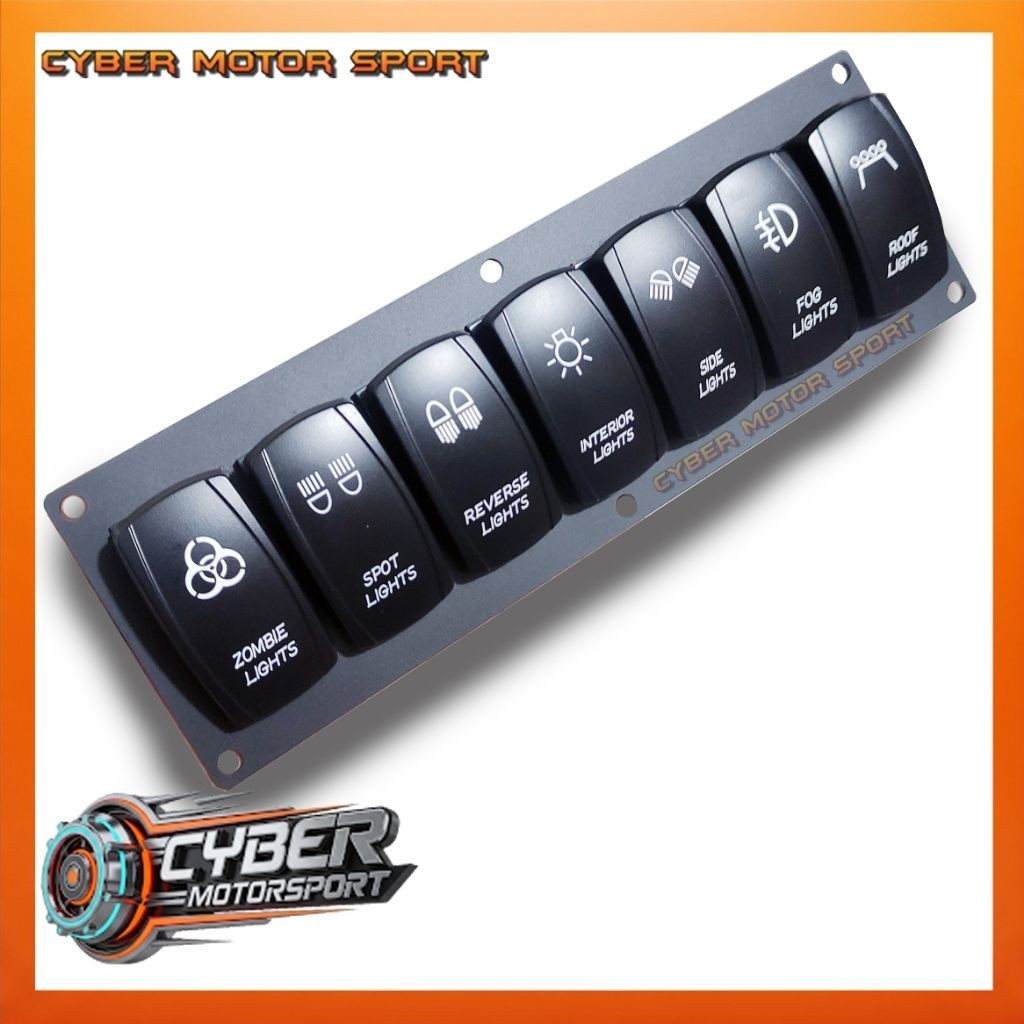 TOMBOL Car switch Panel 7 button rocker switch 12v 24v 7 gang LED ...