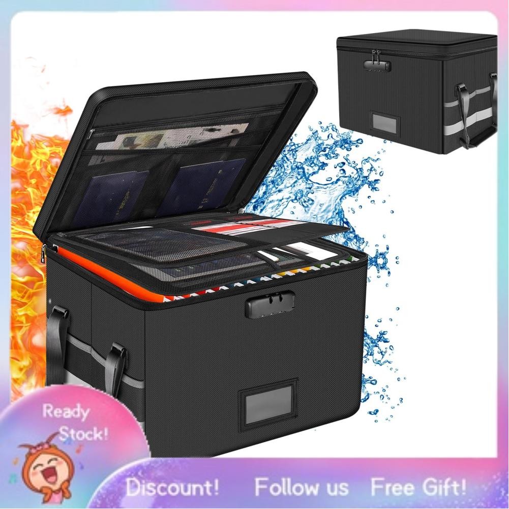 ujewndju-my ciciglow File Box with Lock Fireproof Storage Organizer ...