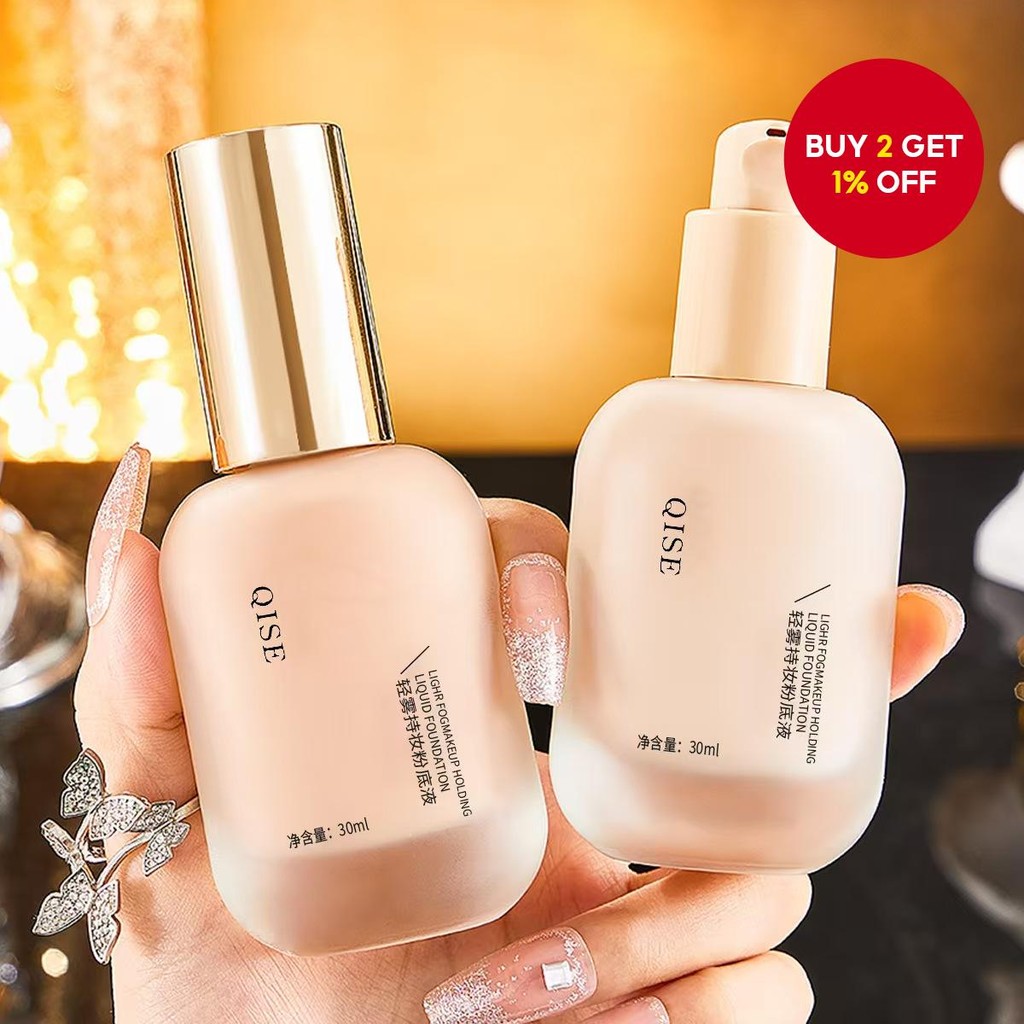 QISE Light Mist Long-Lasting Foundation - Oil Control Moisturizing ...