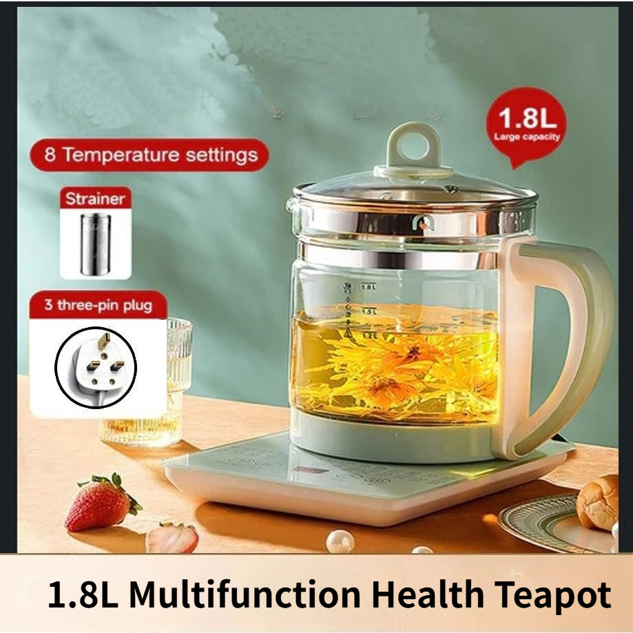 1.8L Large Capacity Multifunction Healthpot Thick Glass Electric Kettle ...