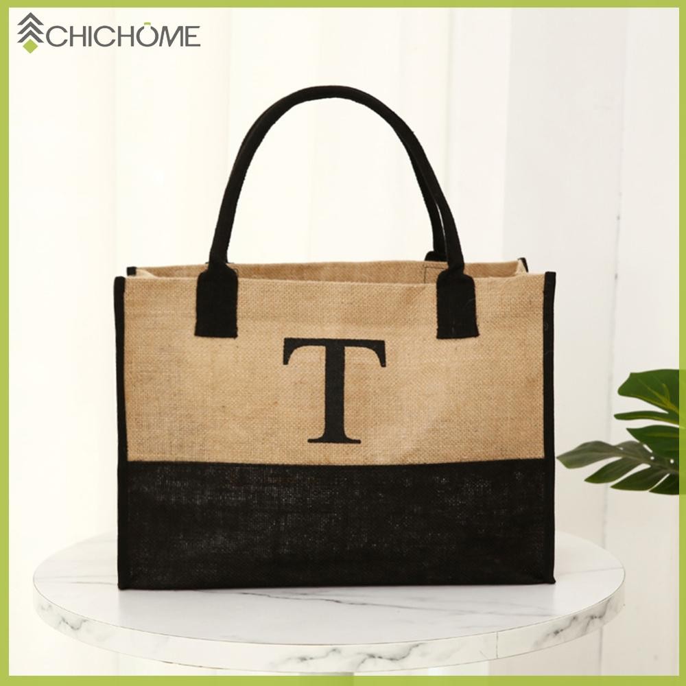Chichome My Eco Friendly Jute Tote Shopping Bag Stitching Waterproof
