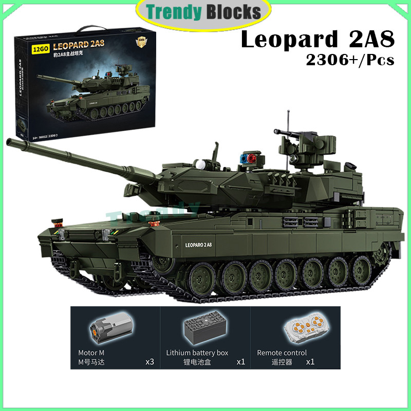 96012,Leopard 2A8 Main Battle Tank Building Blocks RC New Tank Model ...