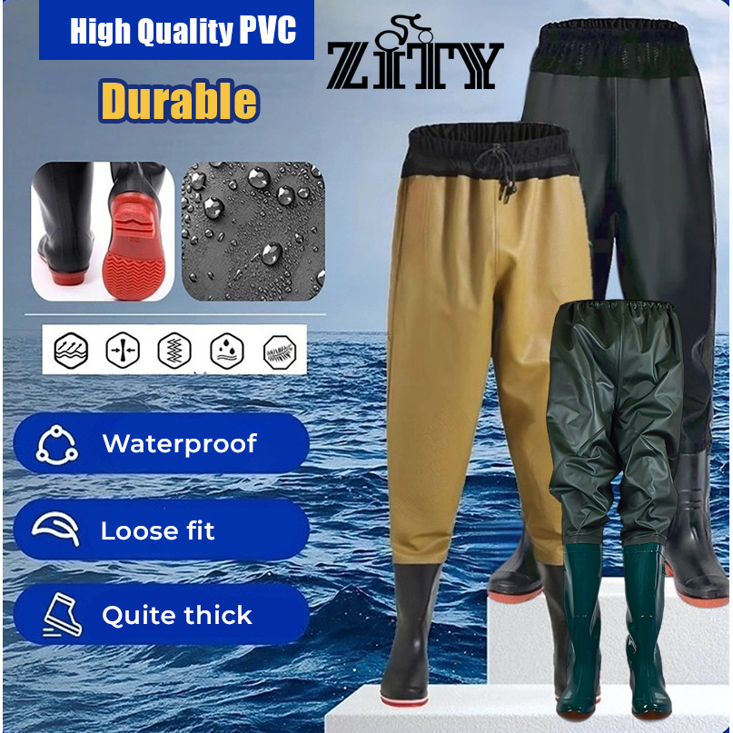 ZITY Waterproof Boot Pants PVC Synthetic Rubber Durable Gardening ...