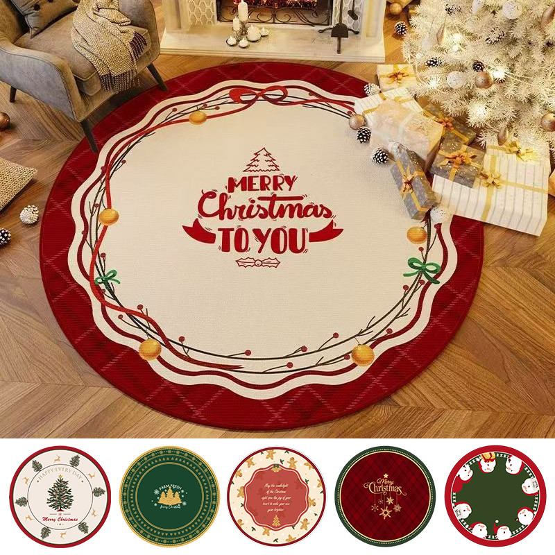 Christmas Series Floor Mats Gingerbread Man Round Foot Mats Large ...