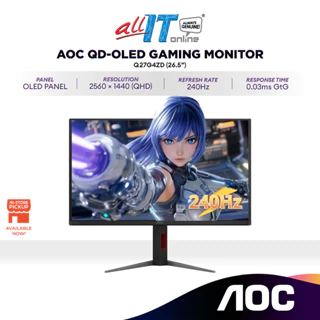AOC Q27G4ZD 27” QD-OLED HDR400 240Hz Gaming Monitor 2560x1440 | 0.03ms | Adaptive Sync | Flicker-free