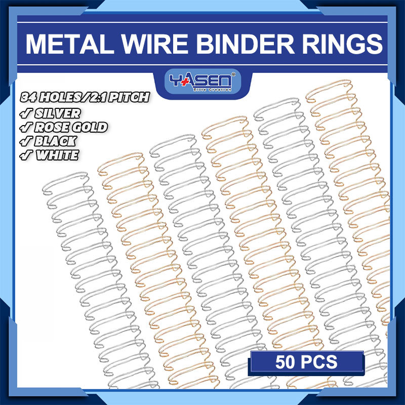 Officom Colored Metal Binding Rings 34-Hole 14.3mm 50pcs per Box (4 ...