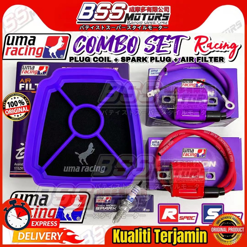 UMA Racing Combo Set Body Coil Plug + Air Filter Dual Kit + Nickel ...