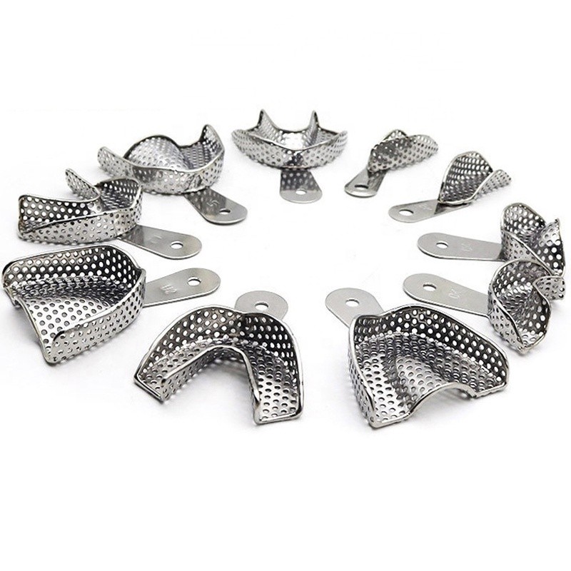 Dental Impression Tray Upper and Lower Stainless Steel Teeth Tray ...