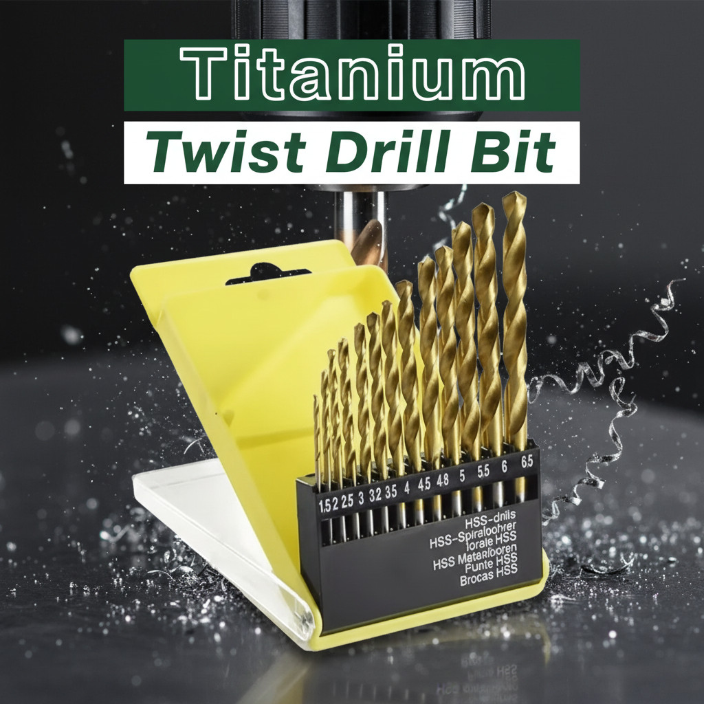 thumbnail image 2 of 13pc Titanium Coated HSS Drill Bit Set – Hex Shank 1.5mm-6.5mm, Twist Drill 2 of 3