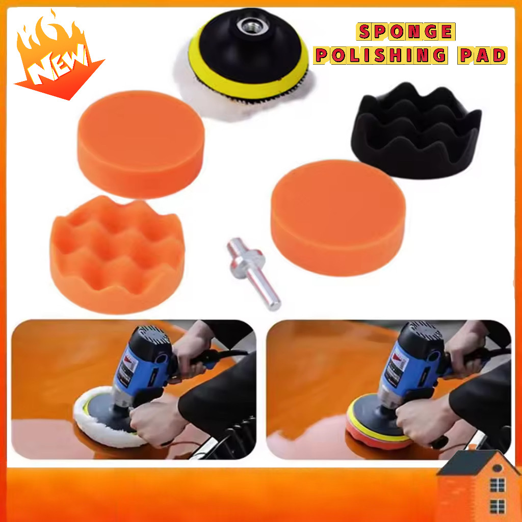 (Ready Stock)Foam Car Polishing Disc Self-Adhesive Buffing Waxing ...