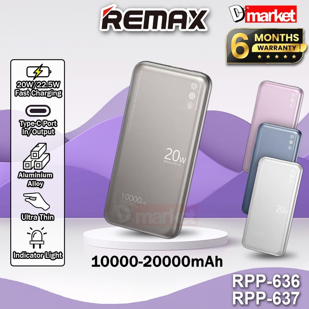 Remax RPP-636 10000mAh Powerbank 20W Fast Charging Remax RPP-637 ...