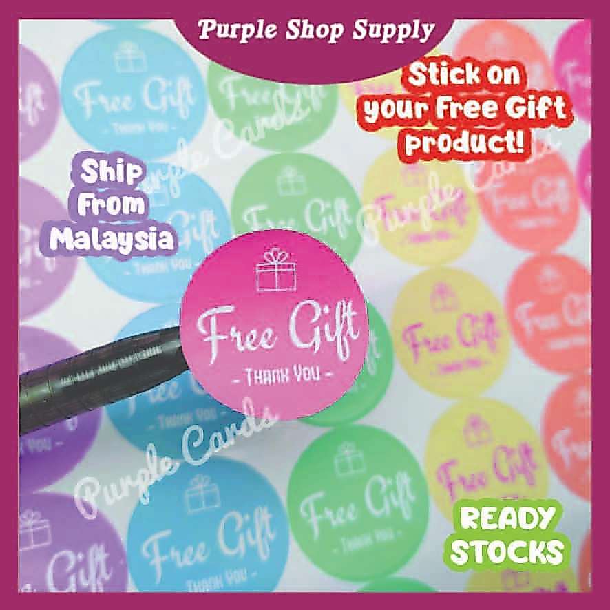 FREE GIFT Sticker Label 100pcs Self Adhesive | Shopee Malaysia