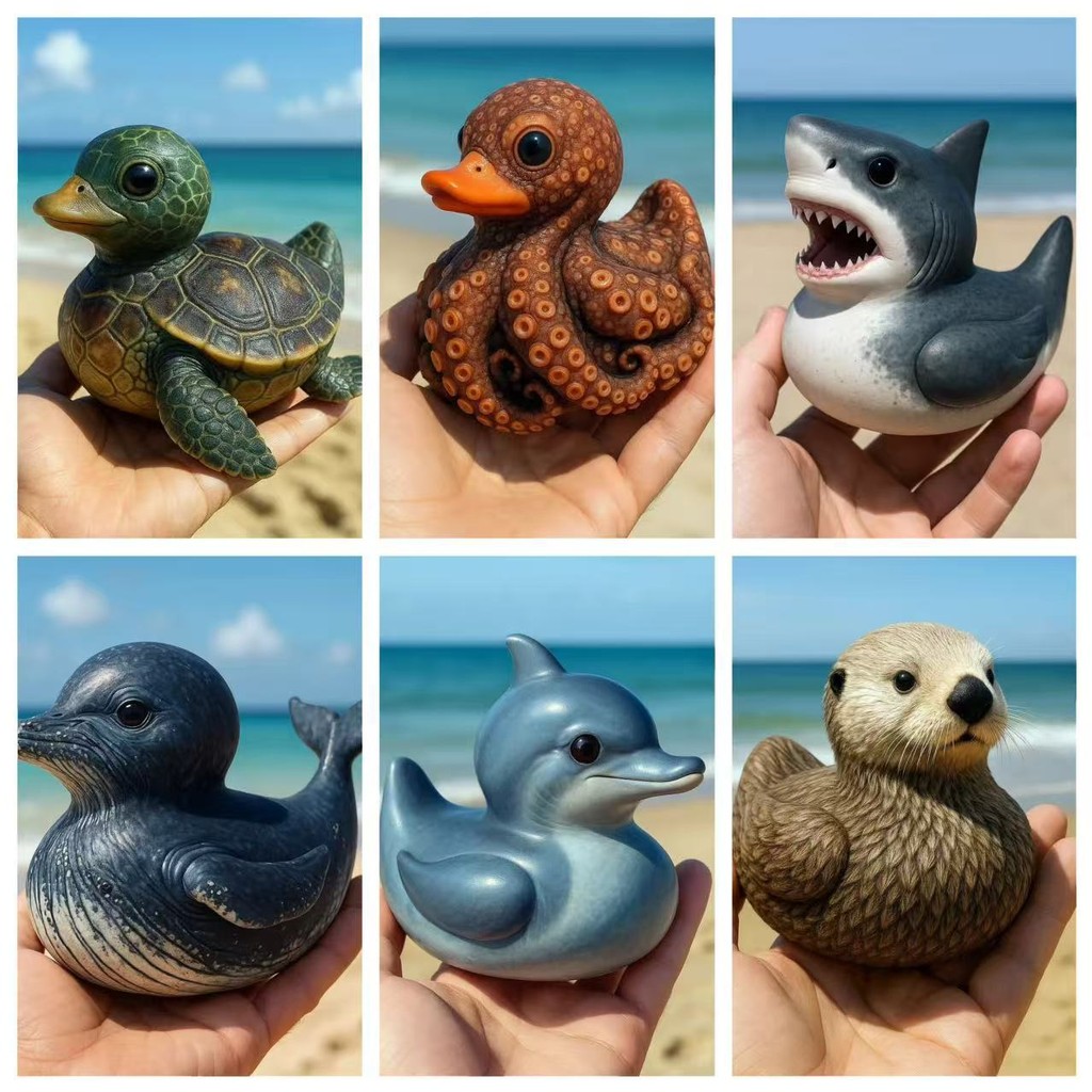 Sea creature duck figurine Ocean animal duck sea turtle duck octopus ...