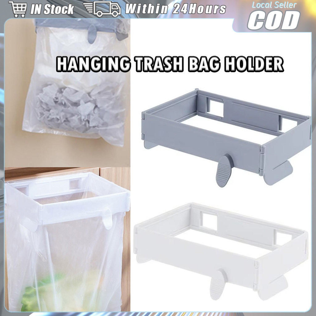 Hanging Garbage Bag Holder Foldable Rubbish Bag Support Punch-free ...