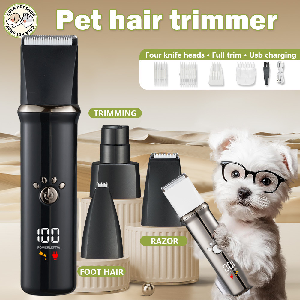 4 in1 Pet Shaver Professional Electric Dog Clippers Waterproof Quiet ...
