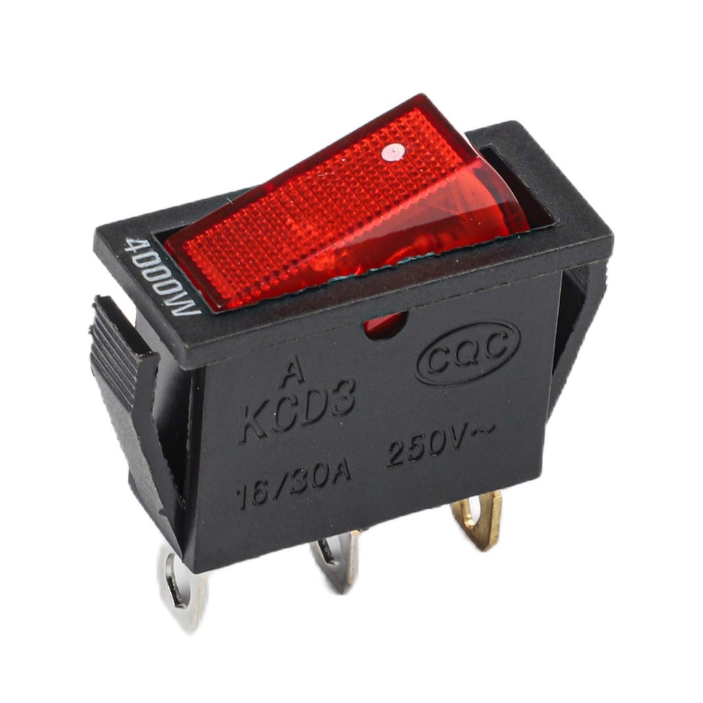 Rocker Switch 3 Pins 3Pin AC 250V 16A Boat Cart DPST Durable Practical ...