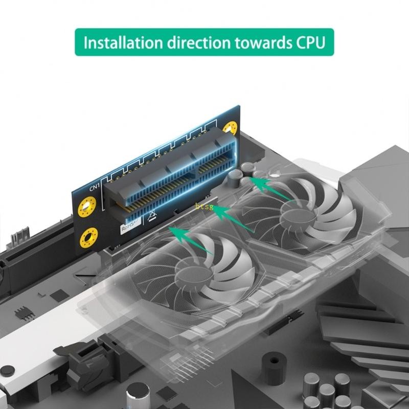 BT PCIE 4X 90 Degree Reverse Male to Female Risers Board Adapters ...