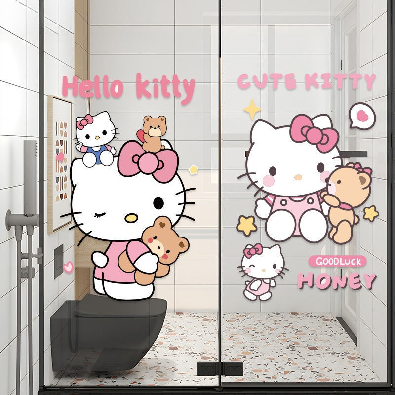 PVC KT Cat Sticker Room Remodeling Door Sticker New Waterproof Wardrobe ...