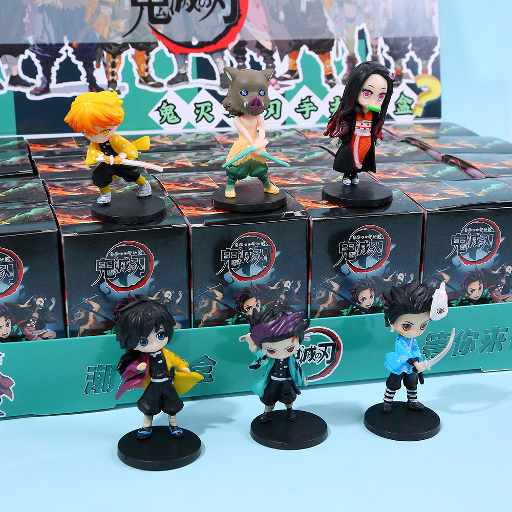 Blind Box Demon Slayer 6 Karakter - Koleksi Mini Figure untuk Kue ...