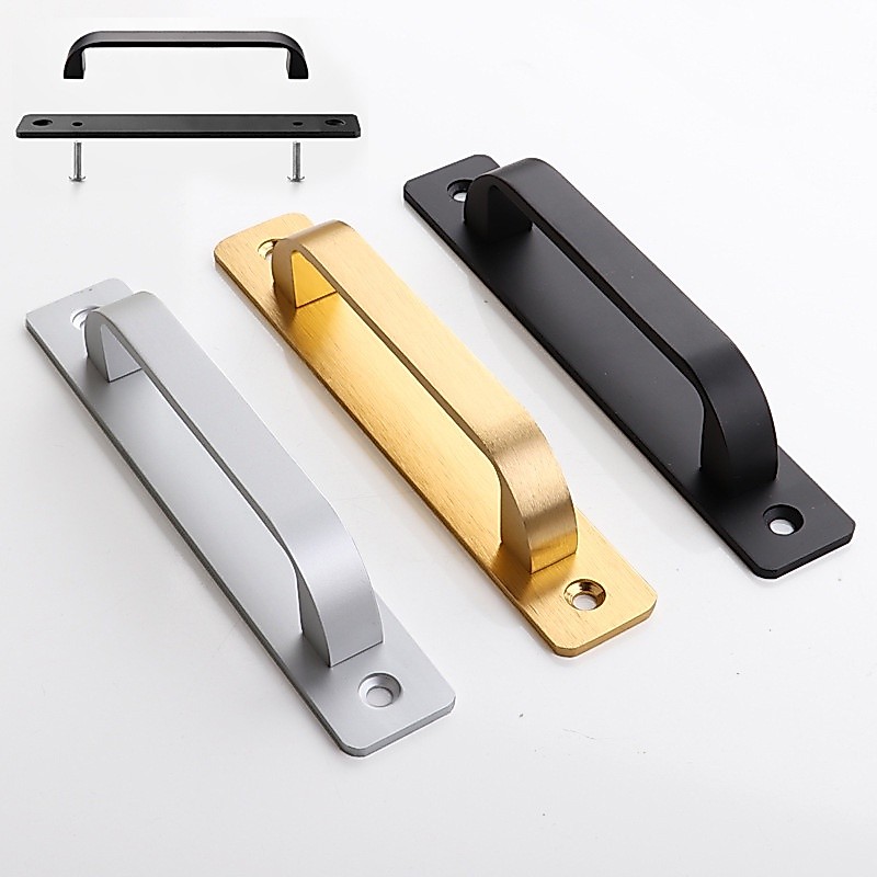 New Balcony Wooden Sliding Door Open Handle Golden Aluminum Warehouse ...