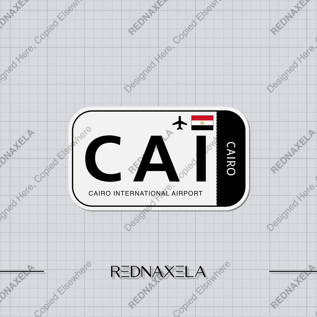 Cairo International Airport Code CAI Sign Sticker Vinyl Sticker ...