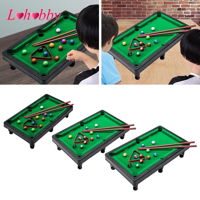 [Lohobby] Mini Table Pool Billiards Toy Snooker Balls with Cues with ...