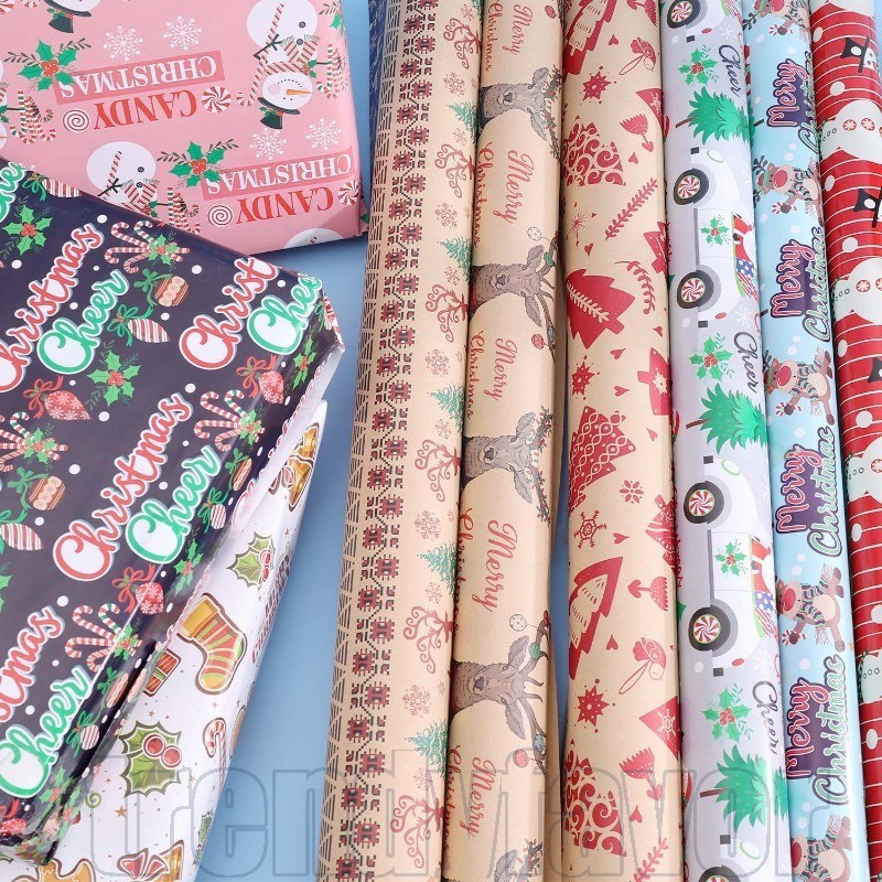 2/4/8Pcs Christmas Gift Wrapping Paper - DIY Holiday Supplies - Xmas ...
