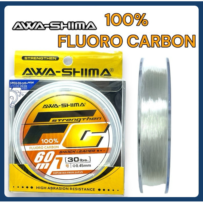 AWASHIMA FC Shock Leader Line / Fluorocarbon 100% Tali Perambut ...