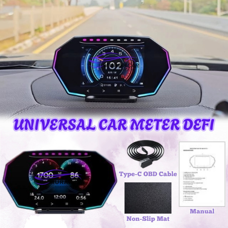 Meter Digital Smart LCD Gauge Defi F11 OBD2+GPS+Slope Meter Head Up ...