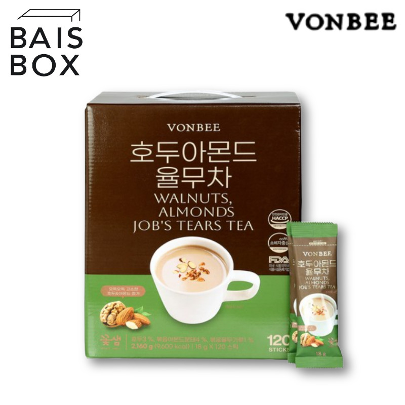 [VONBEE] Korean Walnut Almond Adlay tea 10T / 30T / 50T | Shopee Malaysia