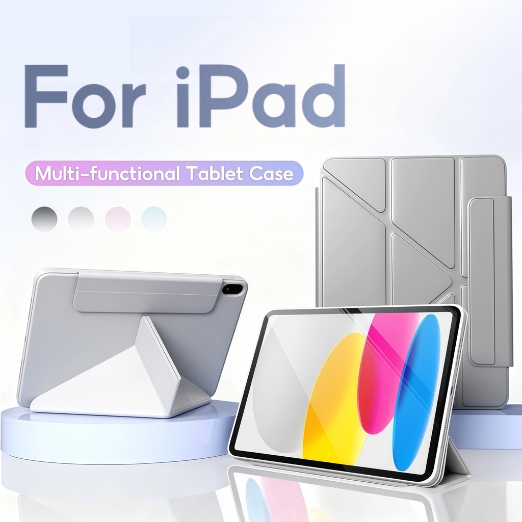 Y-Fold Leather Case for iPad 12th/11th/10th Gen Air 8 M4 7 M3 6 M2 9th ...