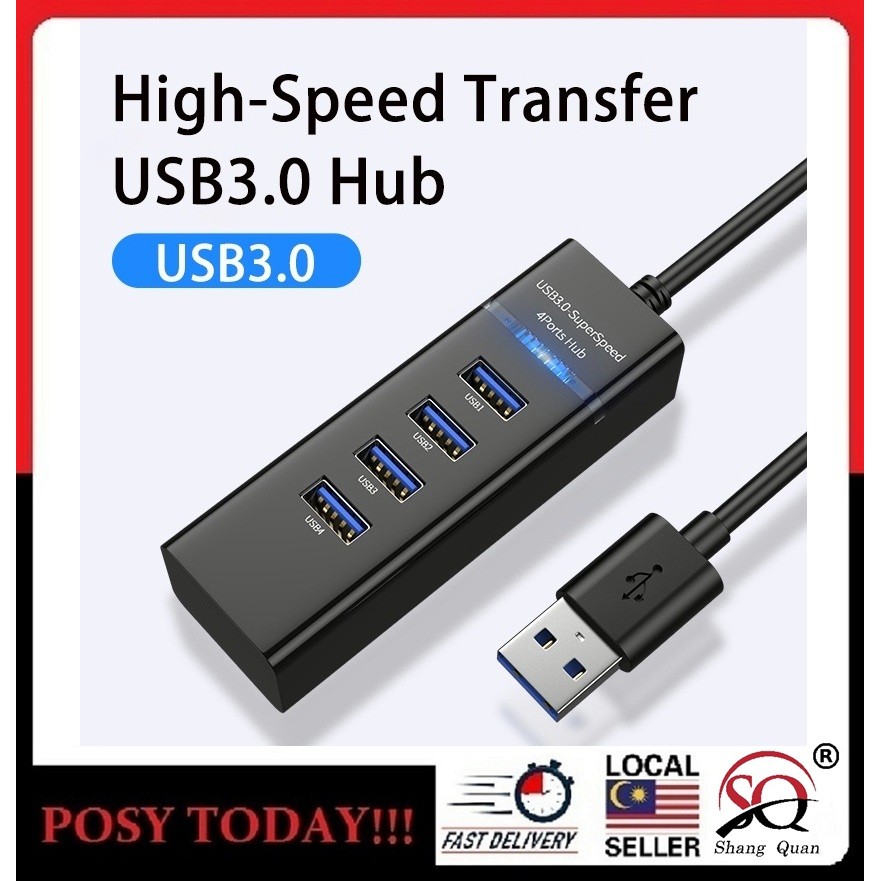 4 Ports 3.0 USB HUB Splitter High Speed 30cm Multi Splitter USB Adapter ...