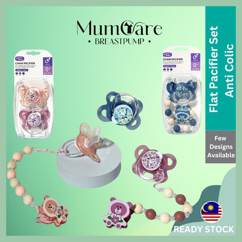 🌈[New Arrival] 🌈 Flat Head Pacifier Set Baby Anti-colic Sleeping Baby ...
