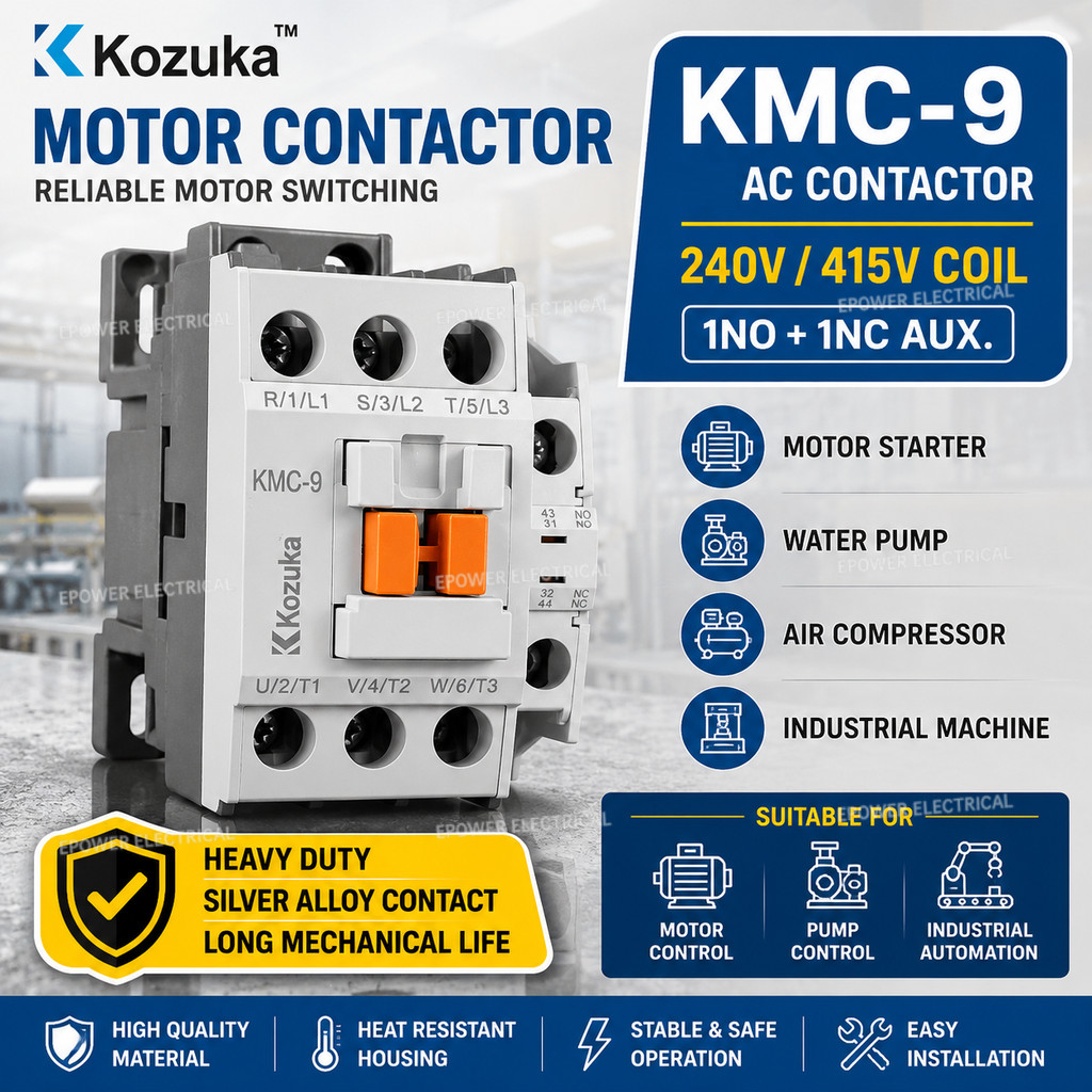 KOZUKA KMC-9 3P Magnetic Contactor 240VAC 415VAC AC Contactor Motor ...