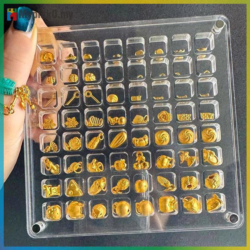 Mypink 36/64/100 Grids Small Gold Bean Storage Box Acrylic Gold ...