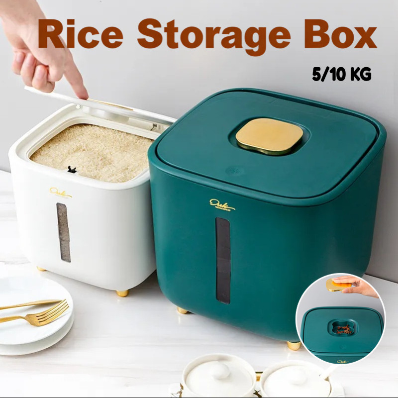 5/10 KG Rice Storage Box Rice Dispenser Grain Container Insect-Proof ...