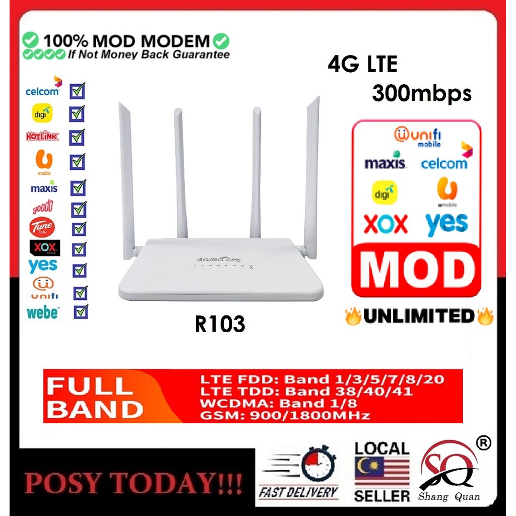4G LTE Wireless Router CPE R103 5M Support Firewall Simple Operation ...