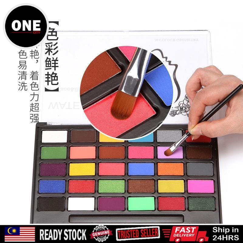 30 Colors Non-toxic Water Based Face & Body Paint Set for Party Cosplay ...