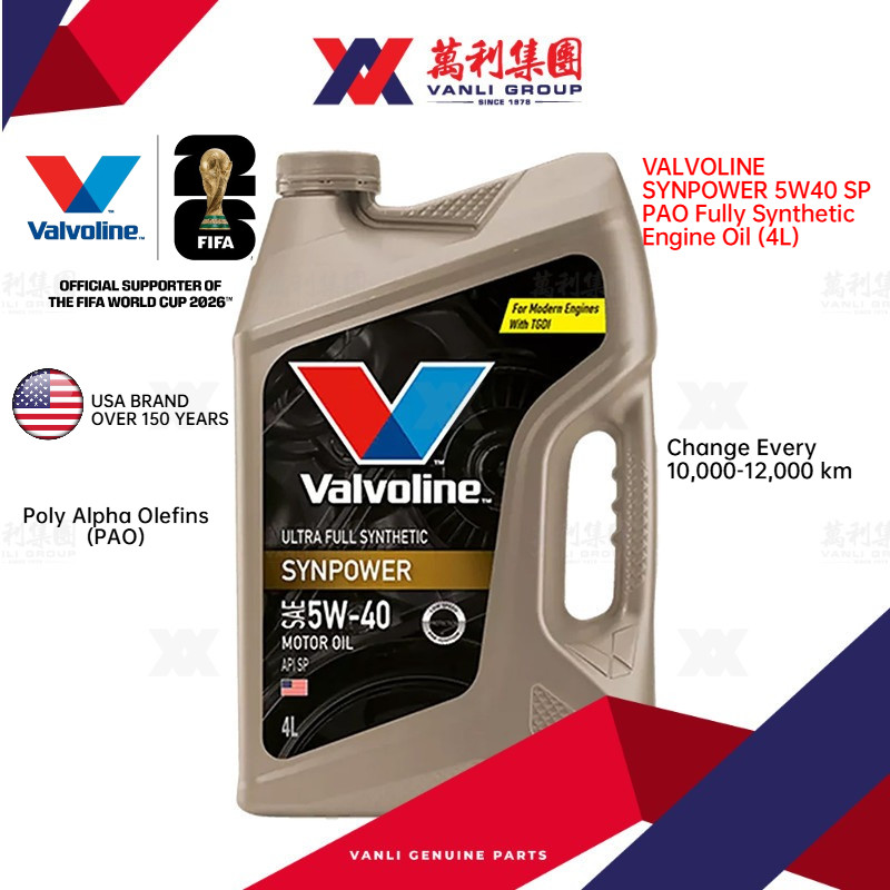 VALVOLINE SYNPOWER 5W40 SP PAO Fully Synthetic Engine Oil (4L) | Shopee ...