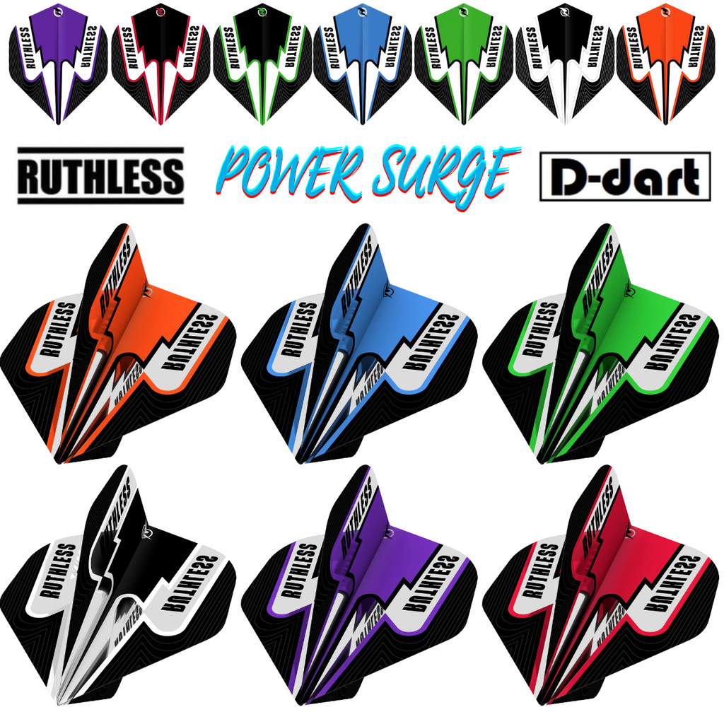 RUTHLESS DART FLIGHT - STANDARD 100 Micron Power Surge Darts Flight ...