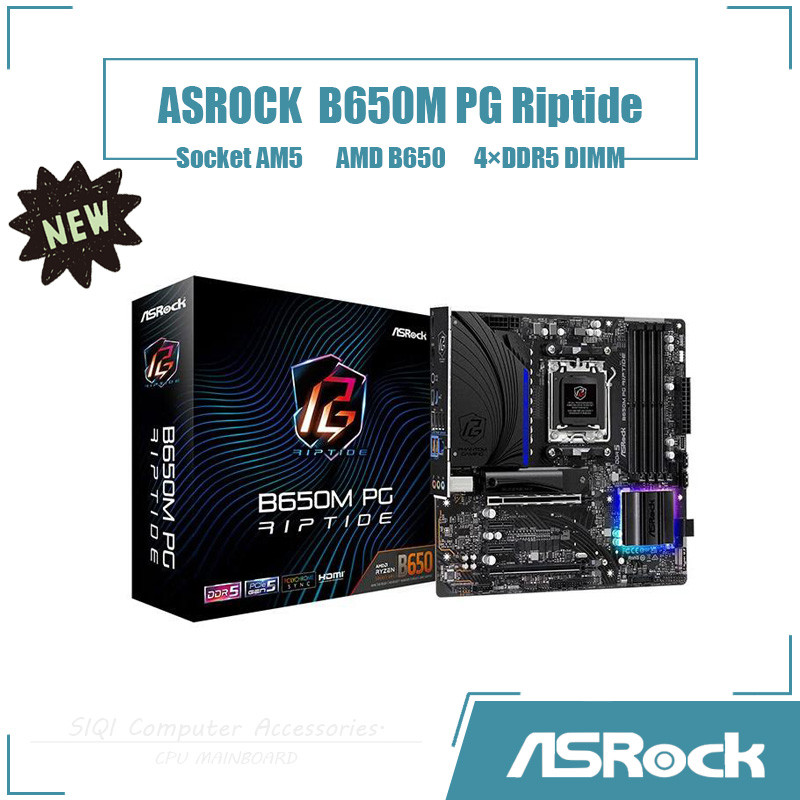 [NEW] Asrock B650M PG Riptide Motherboard 4×DDR5 DIMM AMD B650 Socket ...