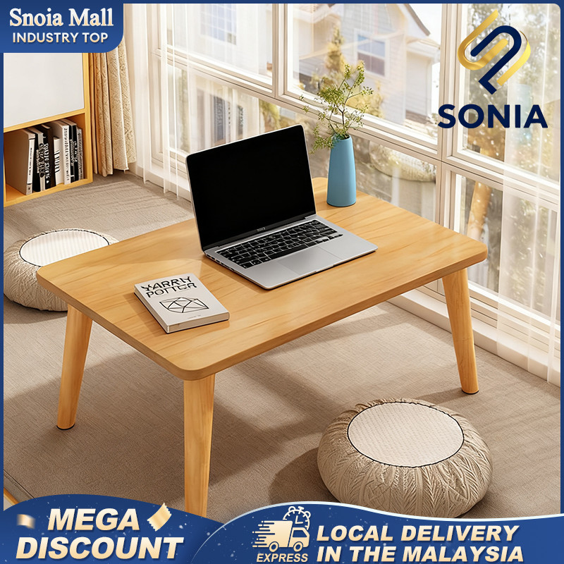 Small bed table meja katil bay window office desk Imitation solid wood ...