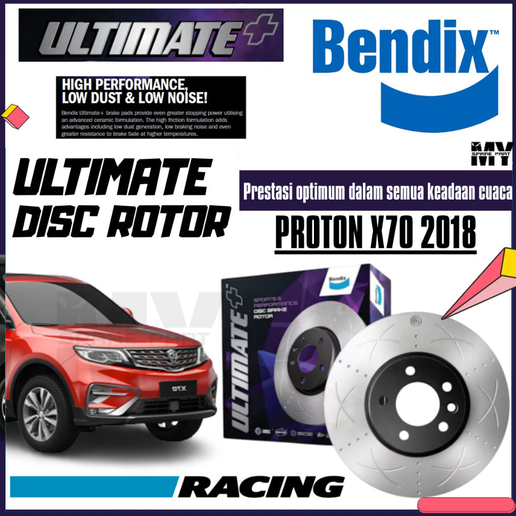 Bendix Ultimate+ Front And Rear Set Disc Rotor - Proton X70 CKD/CBU ...