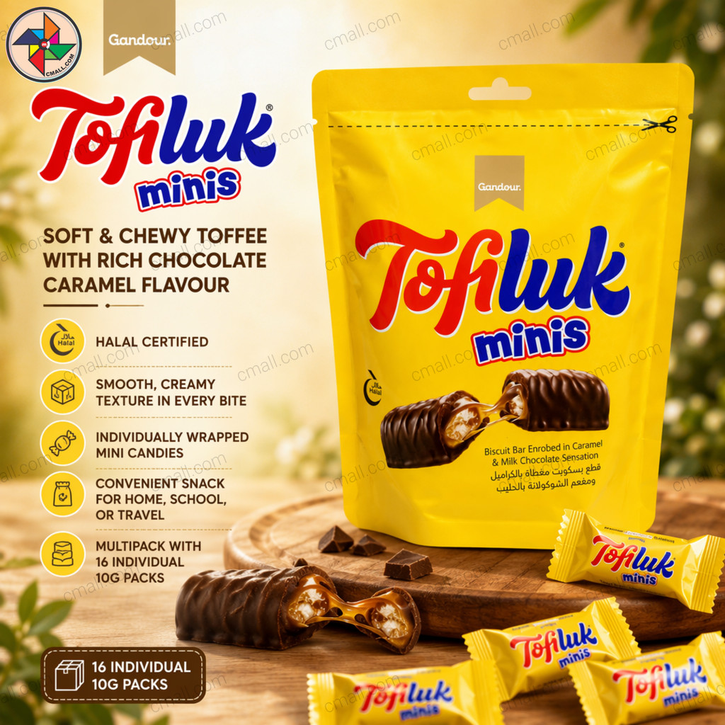 [HALAL] Tofiluk Minis 16 x 10g Chocolate Caramel Chewy Candy Mini Soft ...