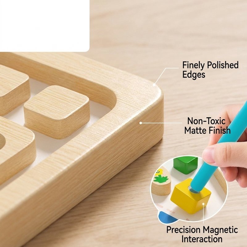 5 In 1 Magnetic Maze Board Wooden Bead Maze Early Education Toy Kids ...
