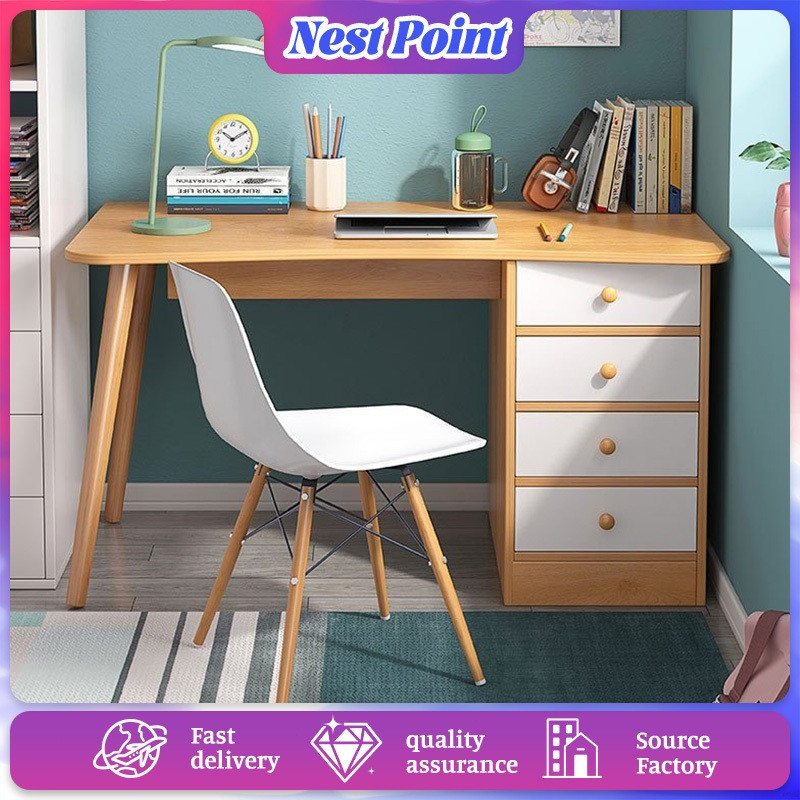 【In Stock】120CM Study Table with Drawer Cabinet Computer Table Study ...