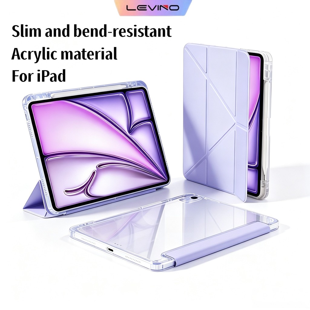 ipad case acrylic hard transparent For ipad 11 case with pen holder ...